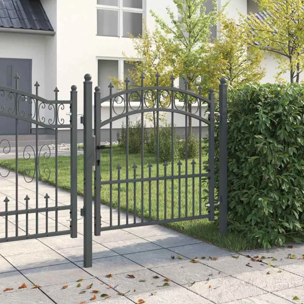Tuinafscheidingen*vidaXL Hekdeur met spijkers Emmen 100 x 100 cm Grijs
