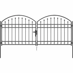 Hekpoort Assen dubbele deur met gebogen bovenzijde staal 300x125 cm>vidaXL Discount