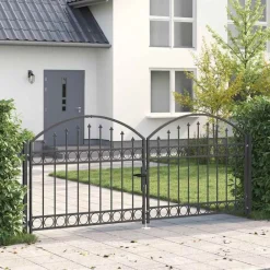 Hekpoort Assen dubbele deur met gebogen bovenzijde staal 300x125 cm>vidaXL Discount
