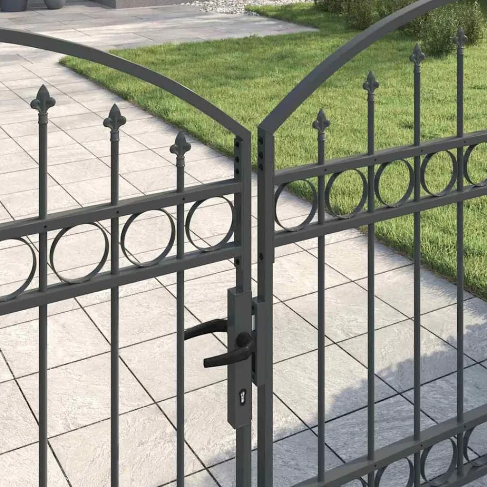 Hekpoort Assen dubbele deur met gebogen bovenzijde staal 300x125 cm>vidaXL Discount