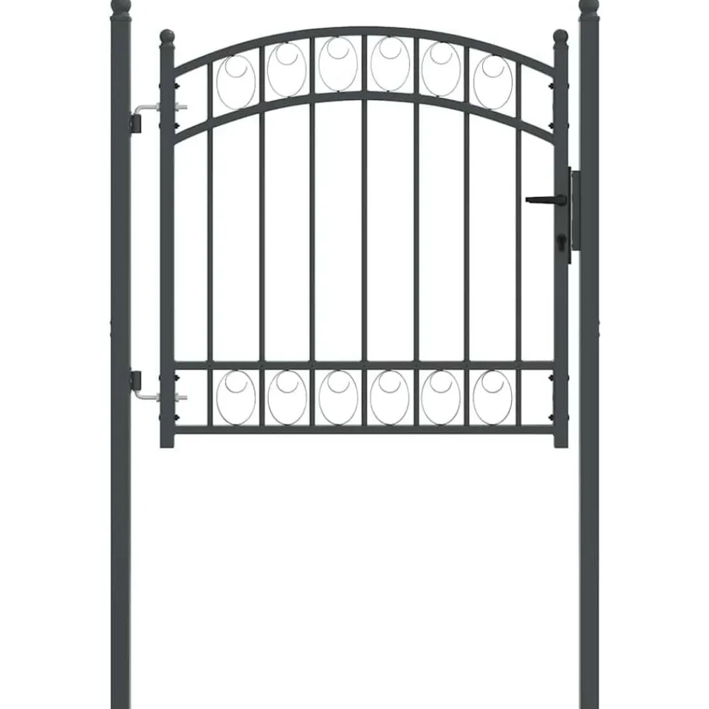 Tuinafscheidingen*vidaXL Hekpoort met slot Emmen 100 x 100 cm Poedergecoat staal Grijs