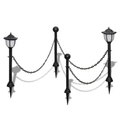 Verlichting*vidaXL Hekwerk met 2 solarlampen
