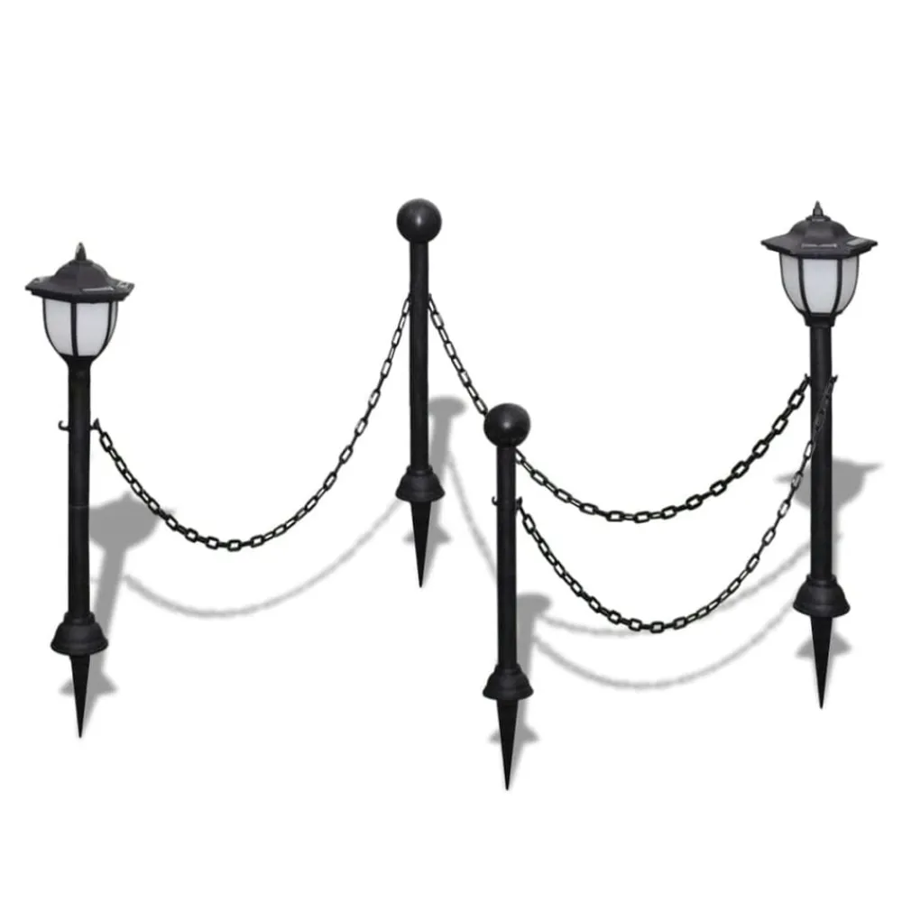Verlichting*vidaXL Hekwerk met 2 solarlampen