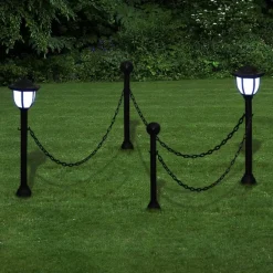Verlichting*vidaXL Hekwerk met 2 solarlampen