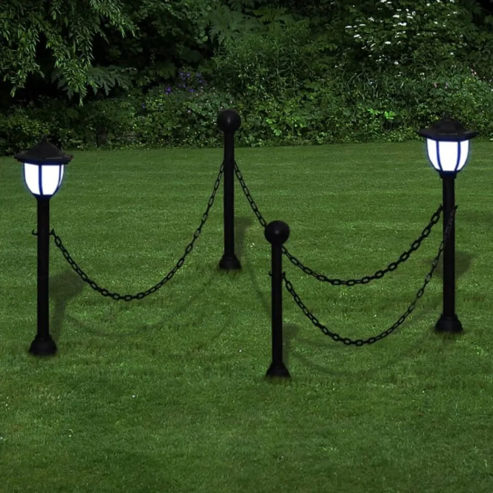 Verlichting*vidaXL Hekwerk met 2 solarlampen