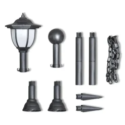 Verlichting*vidaXL Hekwerk met 2 solarlampen