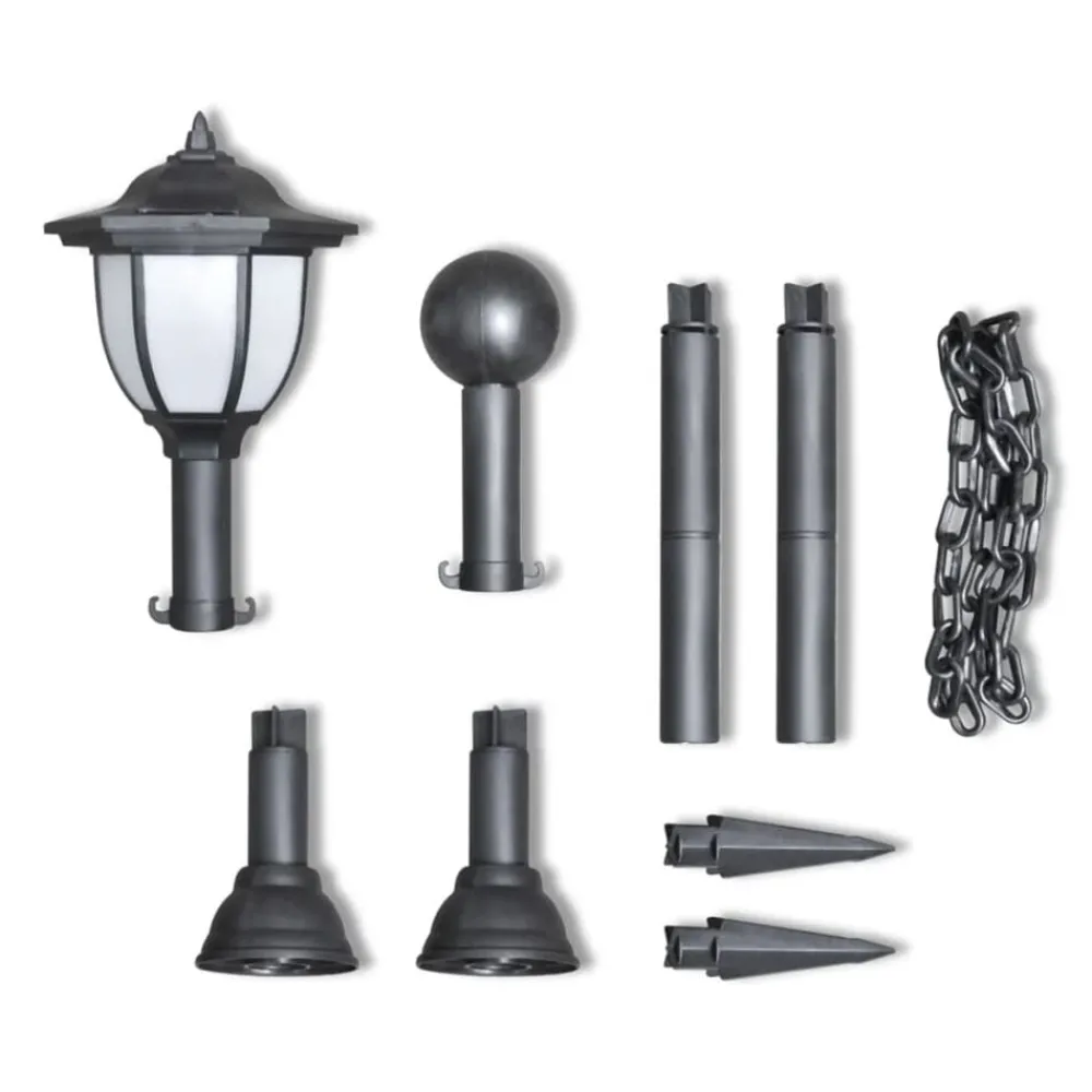Verlichting*vidaXL Hekwerk met 2 solarlampen
