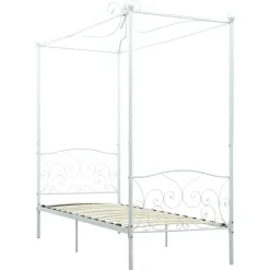 Bedden & Accessoires*vidaXL Hemelbedframe metaal 90x200 cm Wit