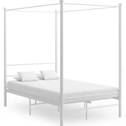 Bedden & Accessoires*vidaXL Hemelbedframe metaal 120x200 cm Wit
