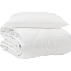 Linnengoed*vidaXL Het Duvet voor Elk Seizoen met kussen 2 pcs Wit Microvezel