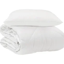 Linnengoed*vidaXL Het Duvet voor Elk Seizoen met kussen 2 pcs Wit Microvezel
