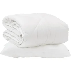 Linnengoed*vidaXL Het Duvet voor Elk Seizoen met kussen 2 pcs Wit Microvezel