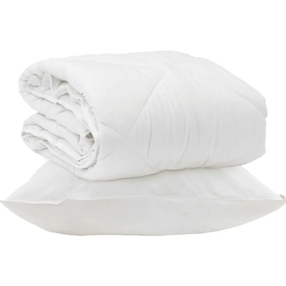 Het Duvet voor Elk Seizoen met kussen 2 pcs Wit Microvezel>vidaXL