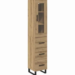 Highboard Artisan Eiken 34,5 x 34 x 180 cm Bewerkt hout>vidaXL