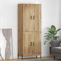 Kasten & Opbergmeubelen*vidaXL Highboard Artisan Eiken 69,5 x 34 x 180 cm Bewerkt hout artisanaal eikenkleurig