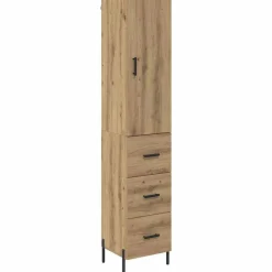 Highboard Artisan Eiken 34,5 x 34 x 180 cm Bewerkt hout>vidaXL Clearance
