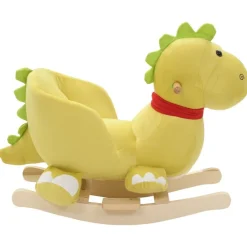 Speelgoed*vidaXL Hobbeldier draak met rugleuning 60x32x53 cm pluche limegroen