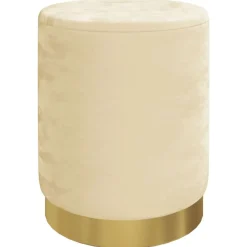 Stoelen*vidaXL Hocker met opbergruimte rond fluweel 31 x 37 cm kleurig Abrikoos