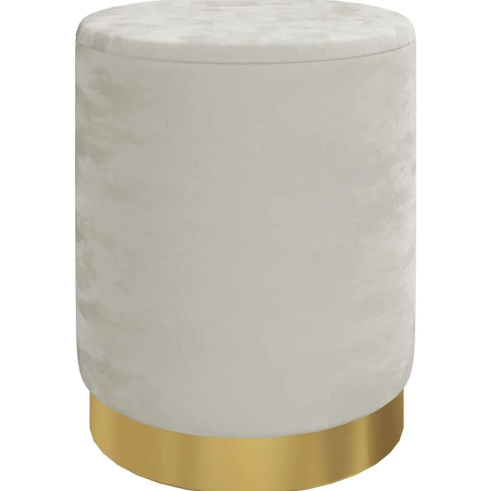 Stoelen*vidaXL Hocker met opbergruimte rond fluweel 31 x 37 cm Lichtgrijs