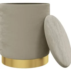 Hocker met opbergruimte rond fluweel 31 x 37 cm><noscript><img width=