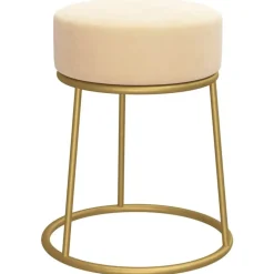 Hocker rond fluweel kleurig>vidaXL Outlet