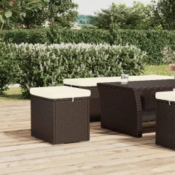 Hockers met kussens 2 st 40x30x40 cm poly rattan><noscript><img width=