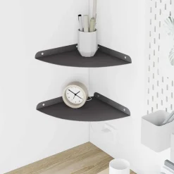 Hoek Vloeiende Plank met plank 2 pcs 24 x 24 x 2 cm>vidaXL Discount