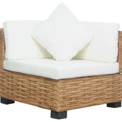 Hoekbank met kussens natuurlijk rattan>vidaXL