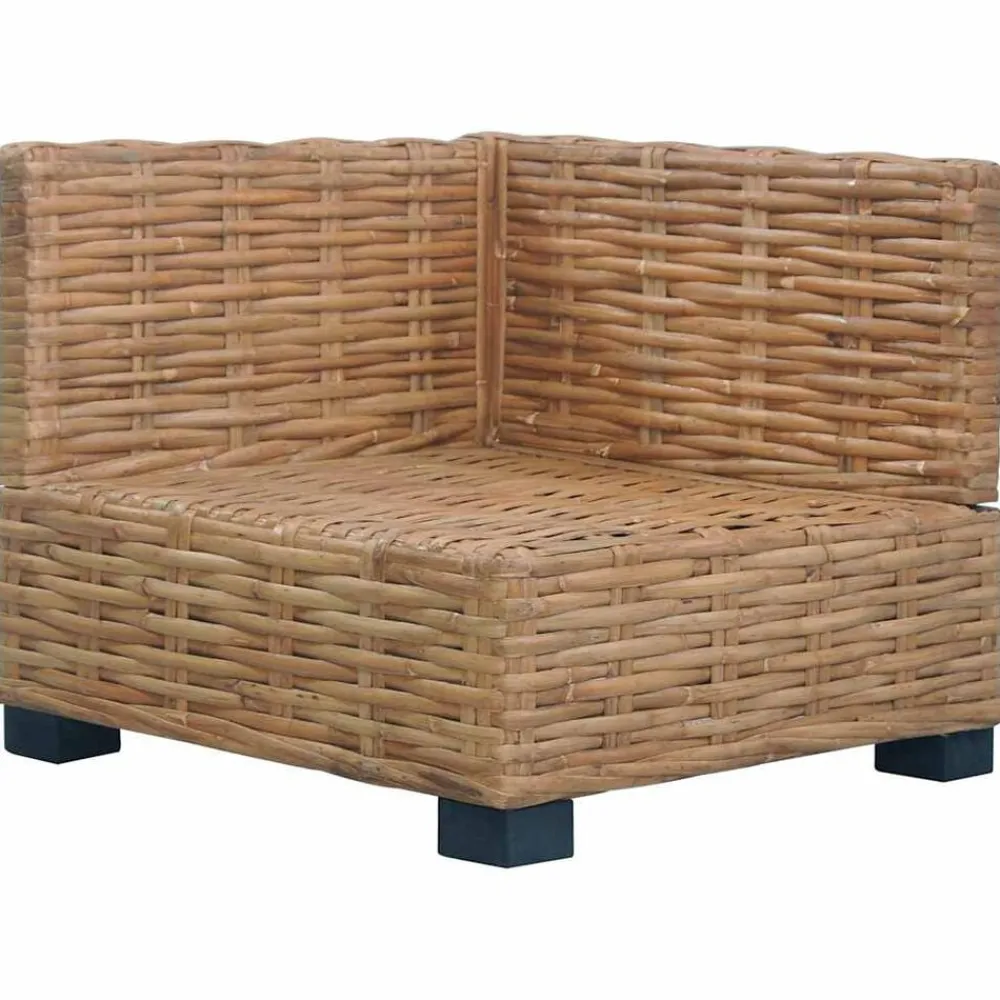 Hoekbank met kussens natuurlijk rattan>vidaXL