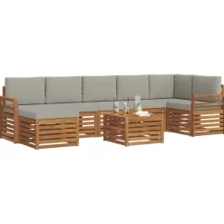 Hoekbank Set 8 pcs Massief Acaciahout><noscript><img width=