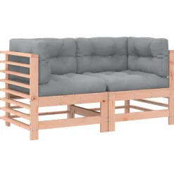 Hoekbanken 2 st met kussens massief douglashout>vidaXL Outlet