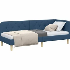 Bedden & Accessoires*vidaXL Hoekbedframe 80 x 200 cm Stof Blauw