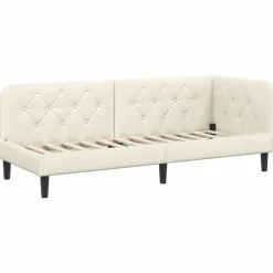 Bedden & Accessoires*vidaXL Hoekbedframe Crème 80 x 200 cm Fluweel Cr&egrave;me