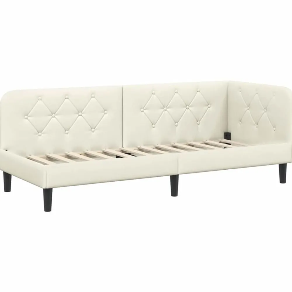 Bedden & Accessoires*vidaXL Hoekbedframe Crème 80 x 200 cm Fluweel Crème
