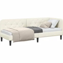 Bedden & Accessoires*vidaXL Hoekbedframe Crème 80 x 200 cm Fluweel Crème
