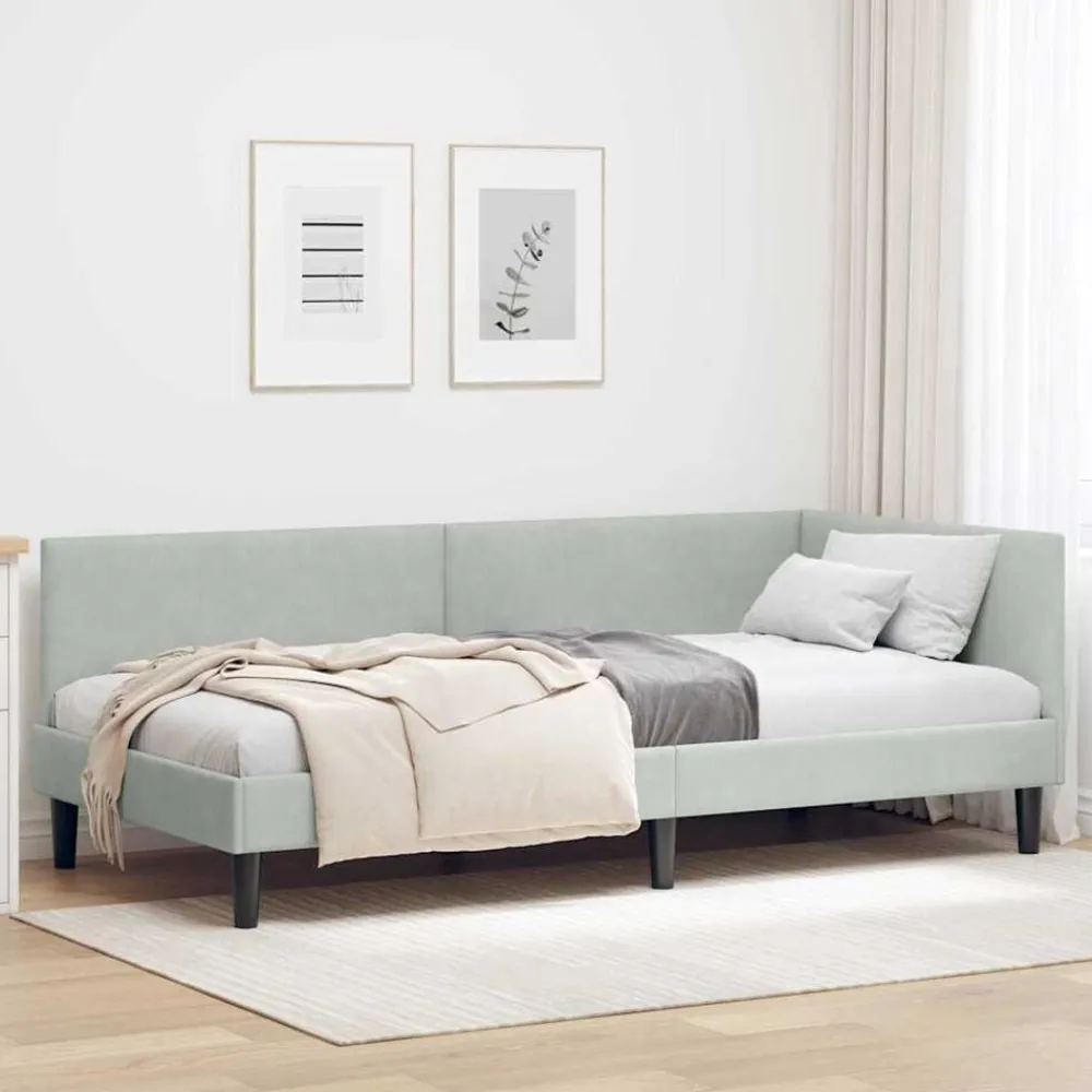 Hoekbedframe met hoofdeinde 80 cm x 200 cm Fluweel>vidaXL Sale