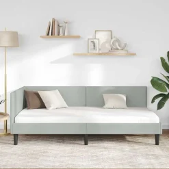 Hoekbedframe met hoofdeinde 80 cm x 200 cm Fluweel><noscript><img width=