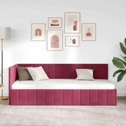 Hoekbedframe met hoofdeinde 80 cm x 200 cm Fluweel><noscript><img width=