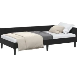 Bedden & Accessoires*vidaXL Hoekbedframe met hoofdeinde 80 cm x 200 cm Fluweel Zwart