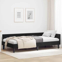 Bedden & Accessoires*vidaXL Hoekbedframe met hoofdeinde 80 cm x 200 cm Fluweel Zwart