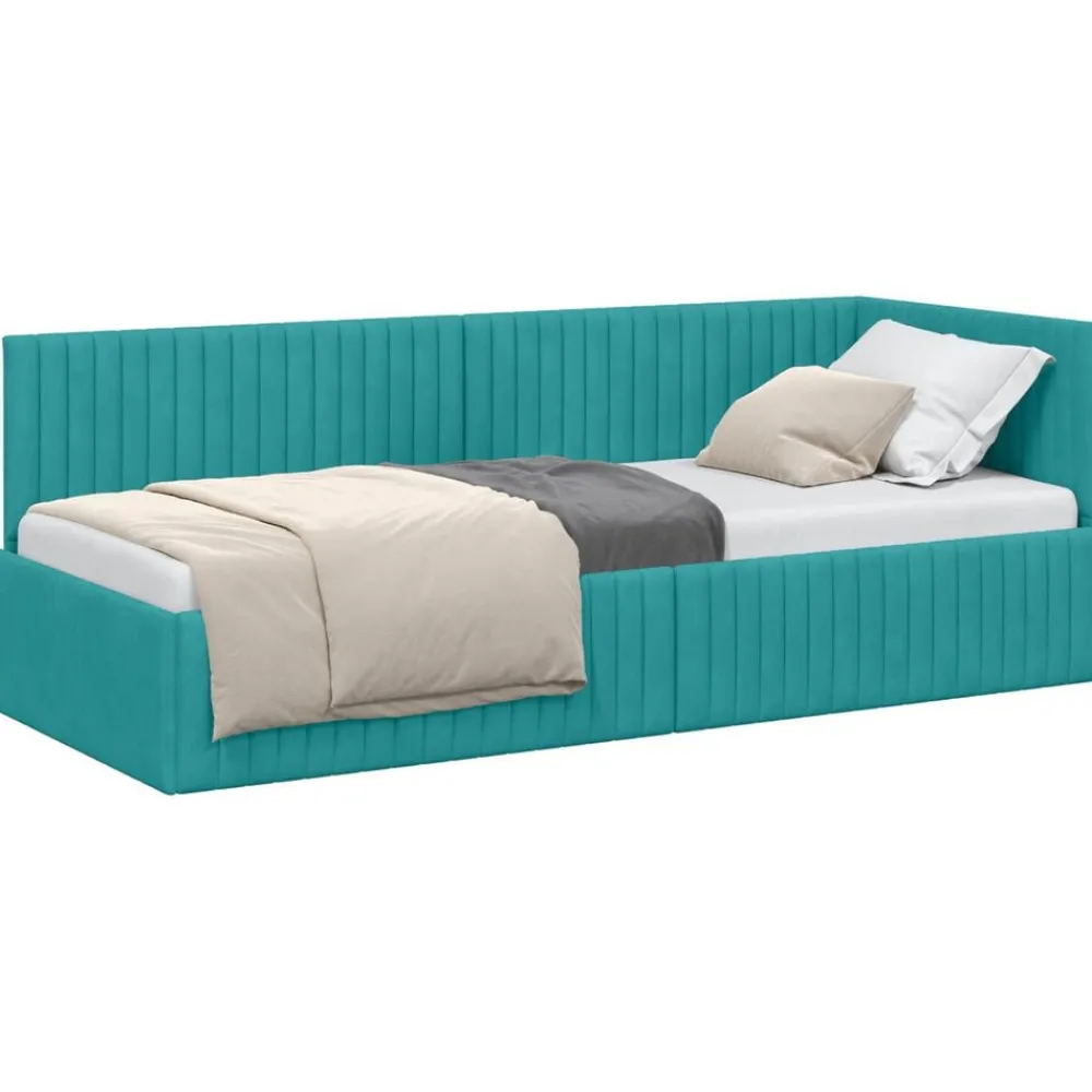 Hoekbedframe met hoofdeinde 80 cm x 200 cm Fluweel>vidaXL Clearance