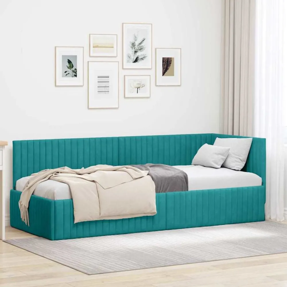 Hoekbedframe met hoofdeinde 80 cm x 200 cm Fluweel>vidaXL Clearance