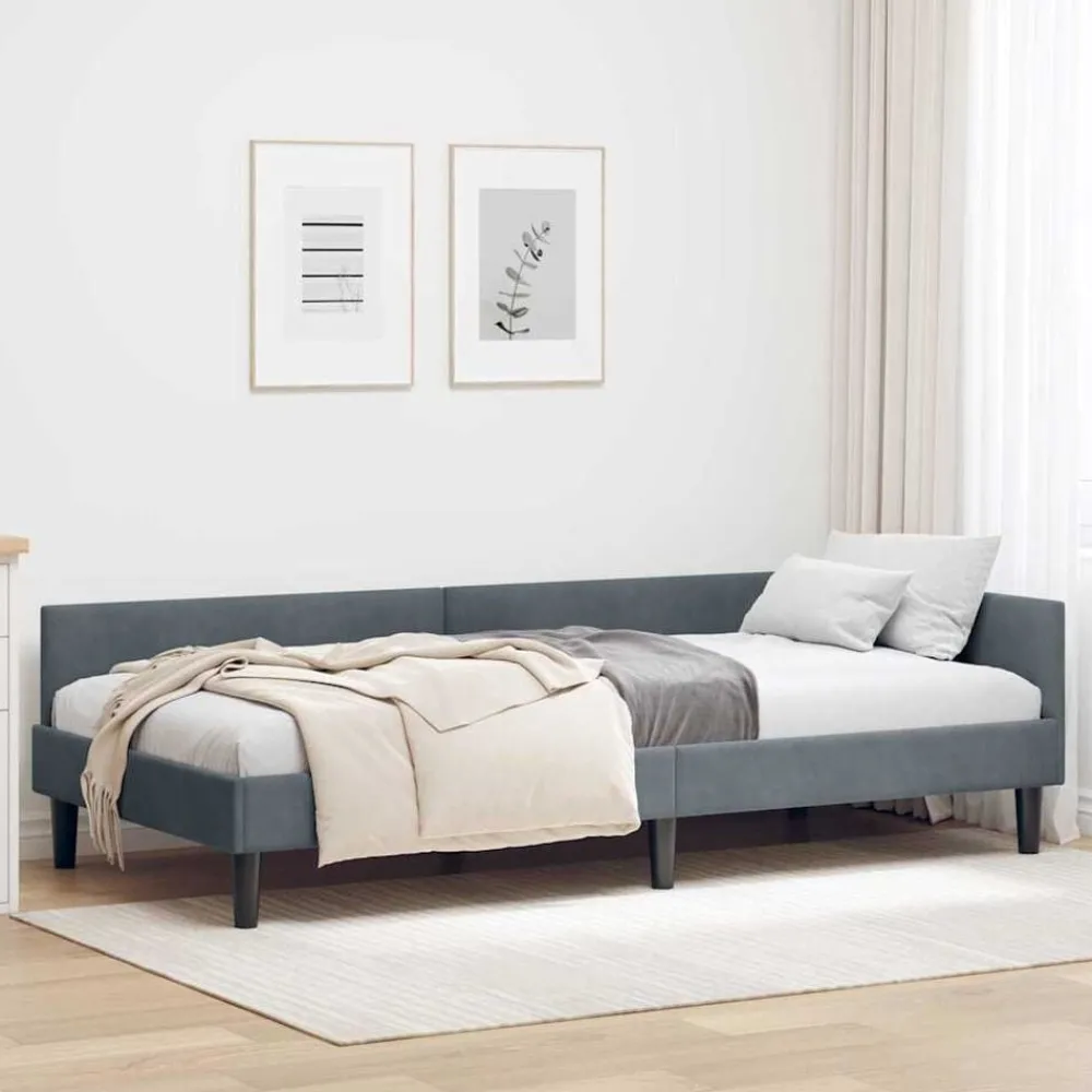 Hoekbedframe met hoofdeinde 80 cm x 200 cm Fluweel>vidaXL Sale
