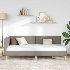 Hoekbedframe 80 cm x 200 cm Stof en multiplex><noscript><img width=