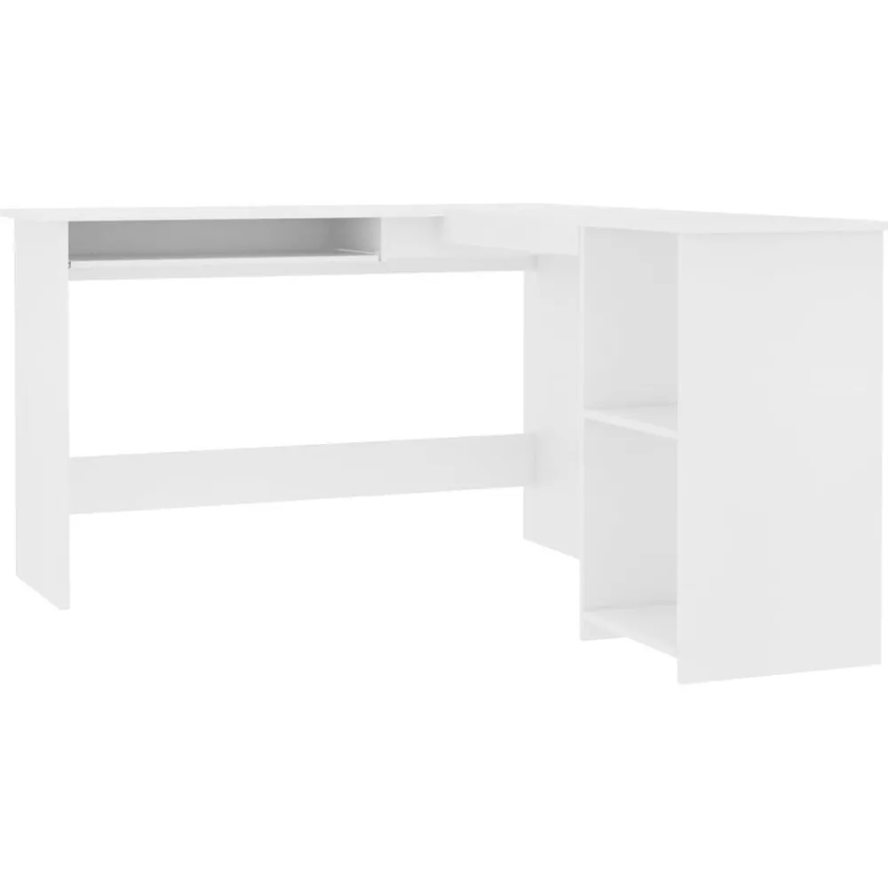 Kantoormeubelen*vidaXL Hoekbureau L-vormig 120x140x75 cm bewerkt hout Wit