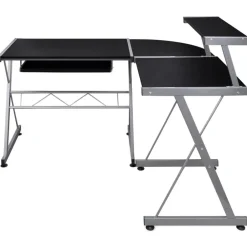 Hoekbureau 132x112x99 cm bewerkt hout>vidaXL Outlet