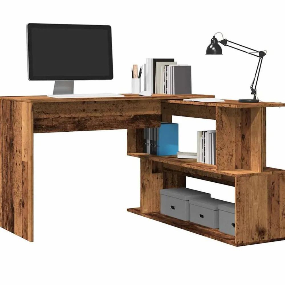 Hoekbureau 200,5x50x76 cm bewerkt hout kleurig>vidaXL Best