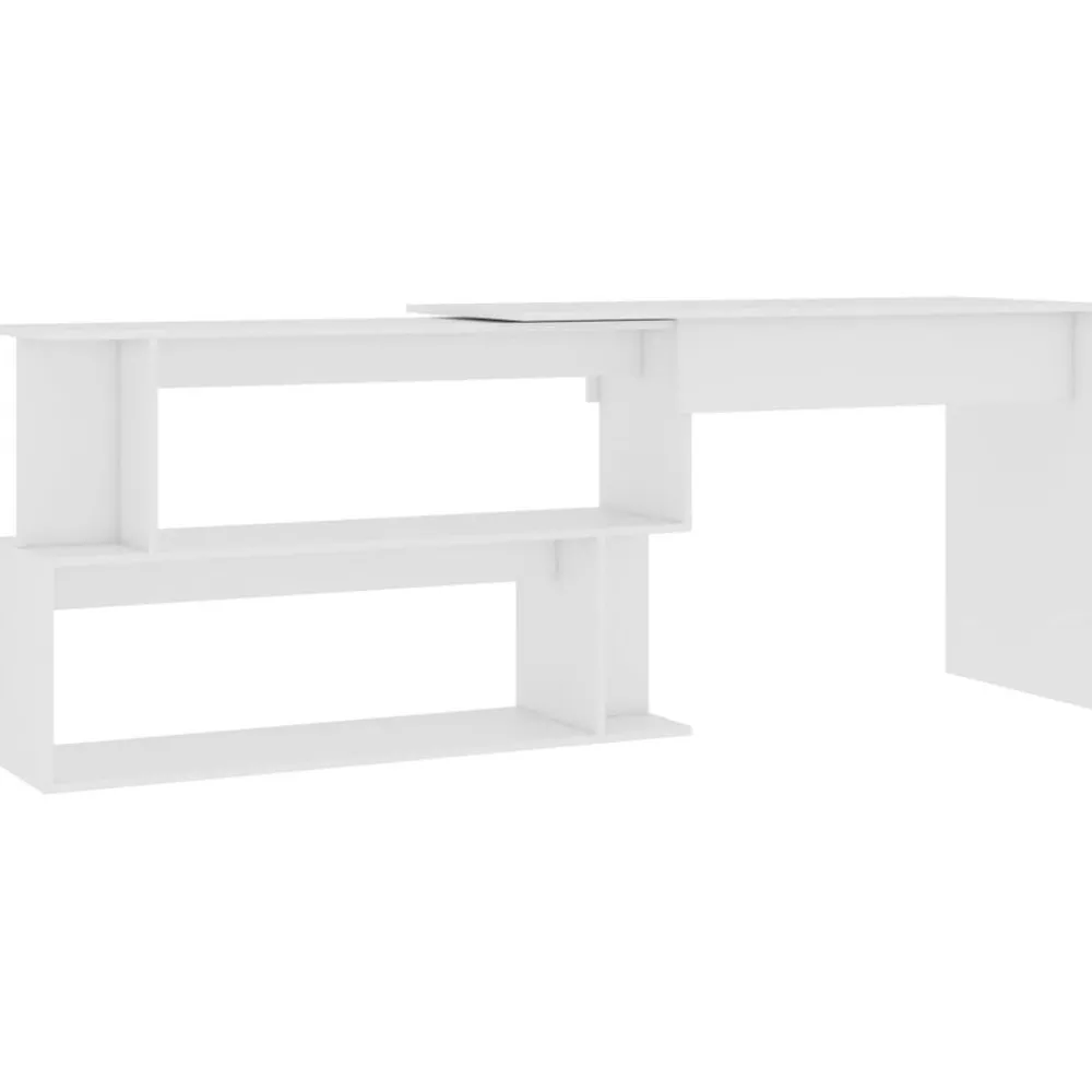 Kantoormeubelen*vidaXL Hoekbureau 200x50x76 cm bewerkt hout Wit