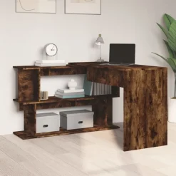 Kantoormeubelen*vidaXL Hoekbureau 200x50x76 cm bewerkt hout kleur Gerookt eiken