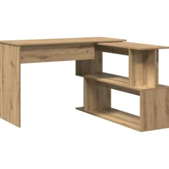 Hoekbureau 200,5x50x76 cm bewerkt hout artisanaal eikenkleur>vidaXL Hot